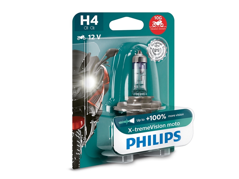 Philips Xtreme Vision Moto H4 12V +100 Matronics
