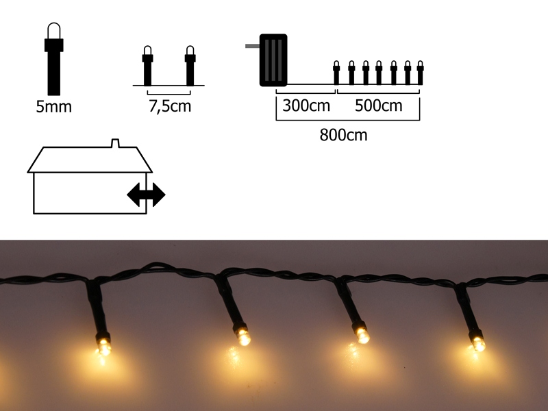 LED Light Chain with a Warm White Light Matronics