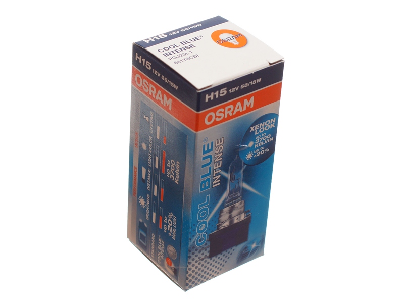 Original Osram Cool Blue Intense Duo-Pack H15 Bulbs Lamps for Low Beam Light